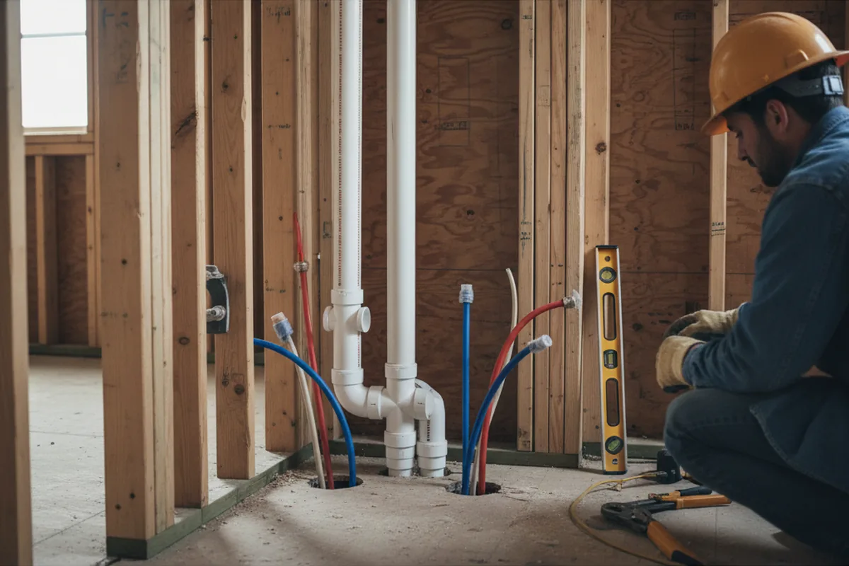 Drain and supply rough-in during Garbage Disposal Repair in Saint Charles